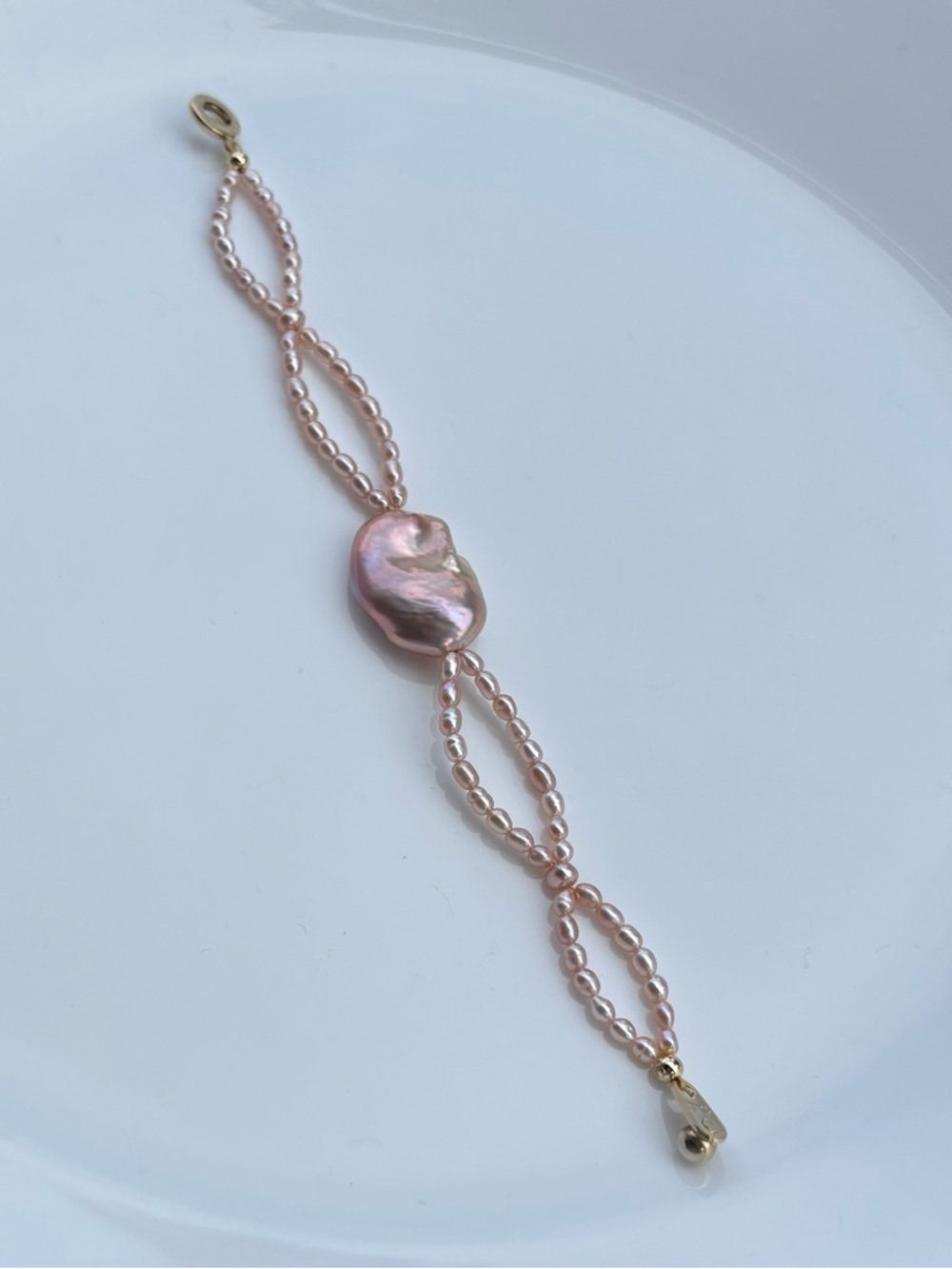 Pink Baroque Pearl Bracelet